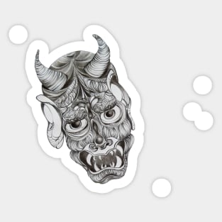 Black and White Drawing of a  Devil. Sticker